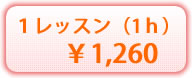 １レッスン（１ｈ）１，２６０円